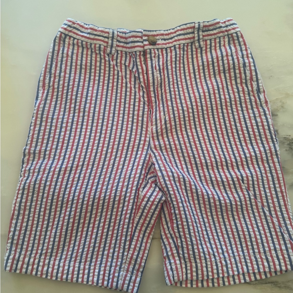 Vineyard Vines Red, White and Blue Seersucker Shorts, Size 10 EUC